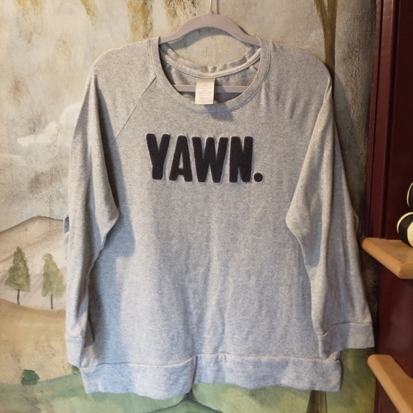 Secret Treasures Tops - Secret Treasure Women's Yawn Top Sleep Shirt Gray Soft Pullover Size Large